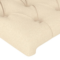 Produktbild för Sänggavel LED gräddvit 103x16x78/88 cm tyg