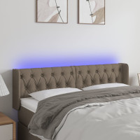 Produktbild för Sänggavel LED taupe 163x16x78/88 cm tyg