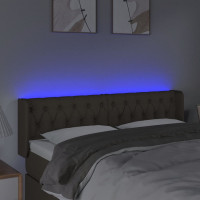 Produktbild för Sänggavel LED taupe 163x16x78/88 cm tyg