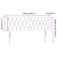 Produktbild för Sänggavel LED taupe 163x16x78/88 cm tyg