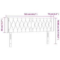 Produktbild för Sänggavel LED gräddvit 163x16x78/88 cm tyg