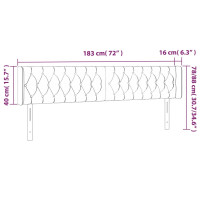 Produktbild för Sänggavel LED gräddvit 183x16x78/88 cm tyg