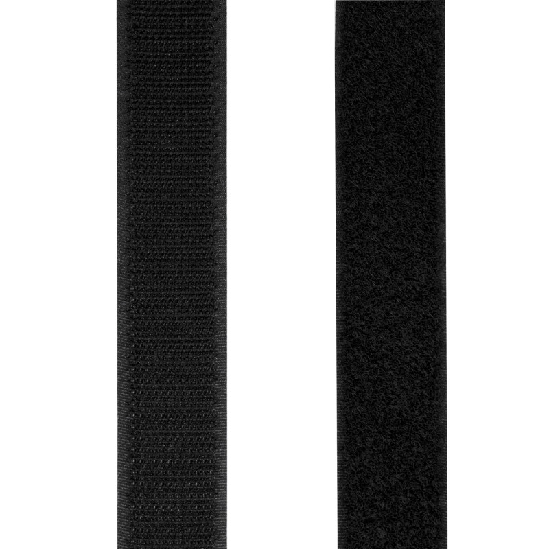 Produktbild för Kardborreband dubbelsidig 25mm 5 meter Svart