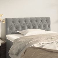 Produktbild för Sänggavel ljusgrå 100x7x78/88 cm sammet