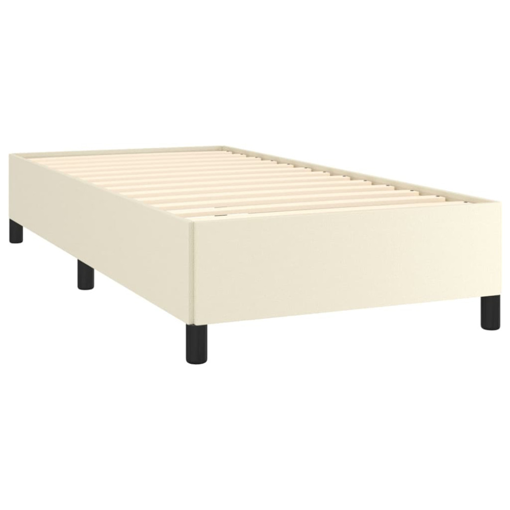 Produktbild för Sängram gräddvit 80x200 cm konstläder