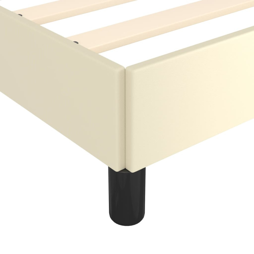Produktbild för Sängram gräddvit 80x200 cm konstläder
