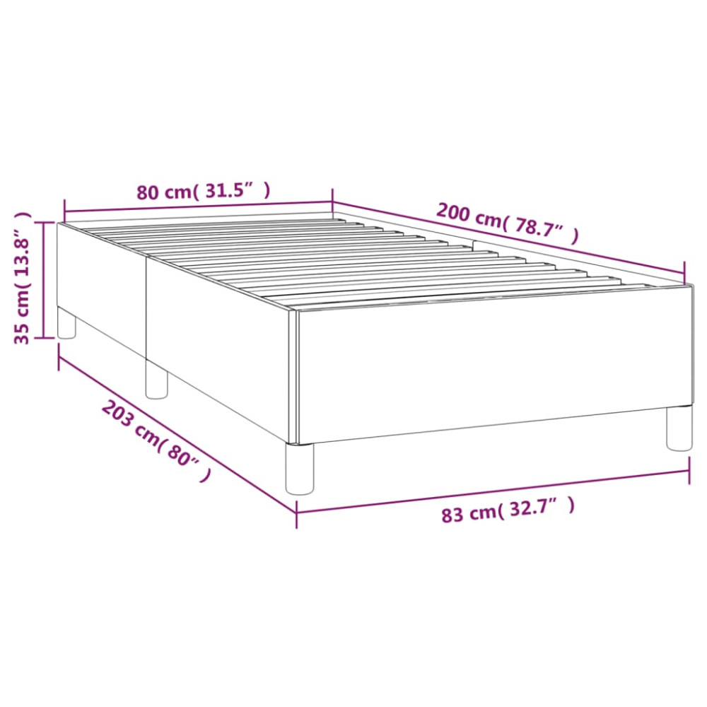 Produktbild för Sängram gräddvit 80x200 cm konstläder