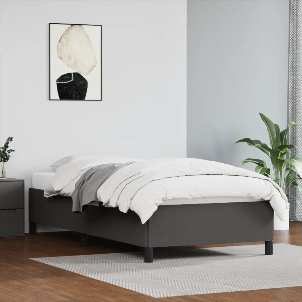 Produktbild för Sängram grå 80x200 cm konstläder