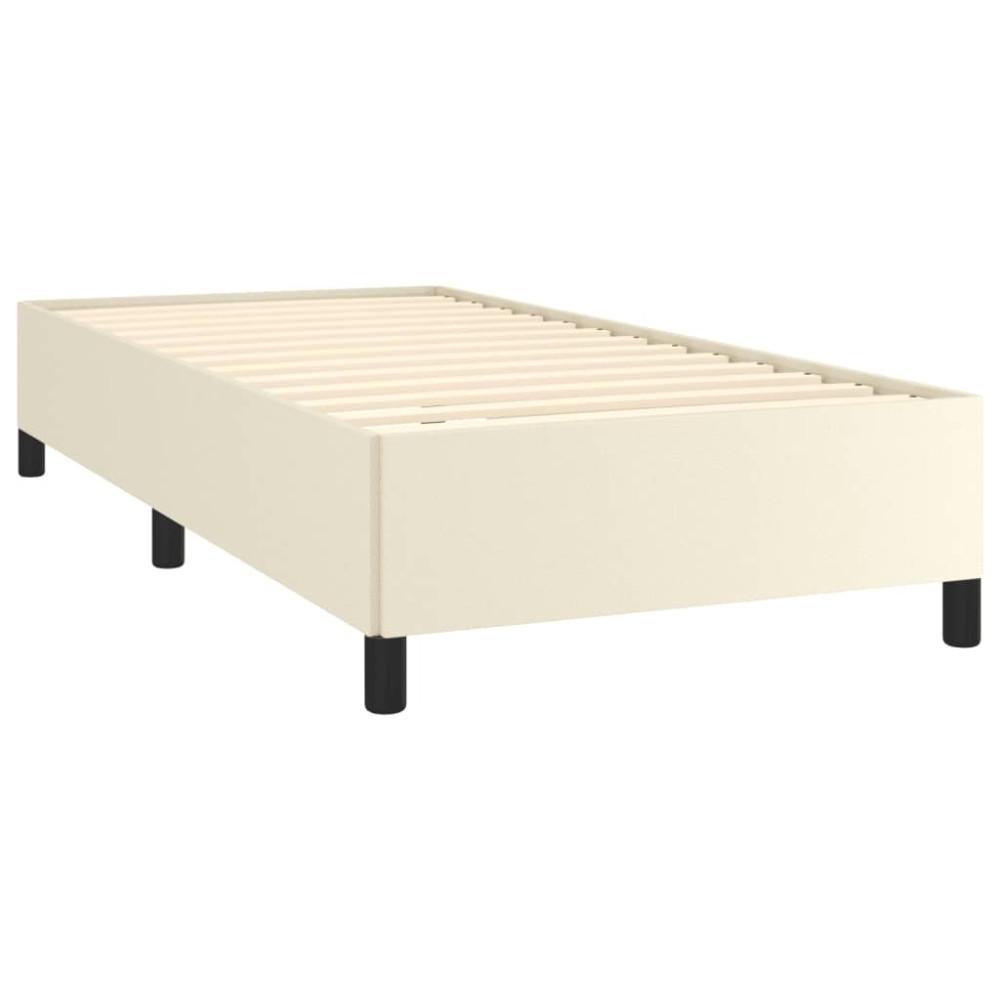 Produktbild för Sängram gräddvit 90x190 cm konstläder