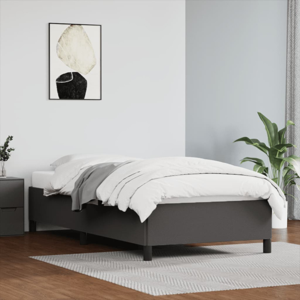 Produktbild för Sängram grå 90x190 cm konstläder