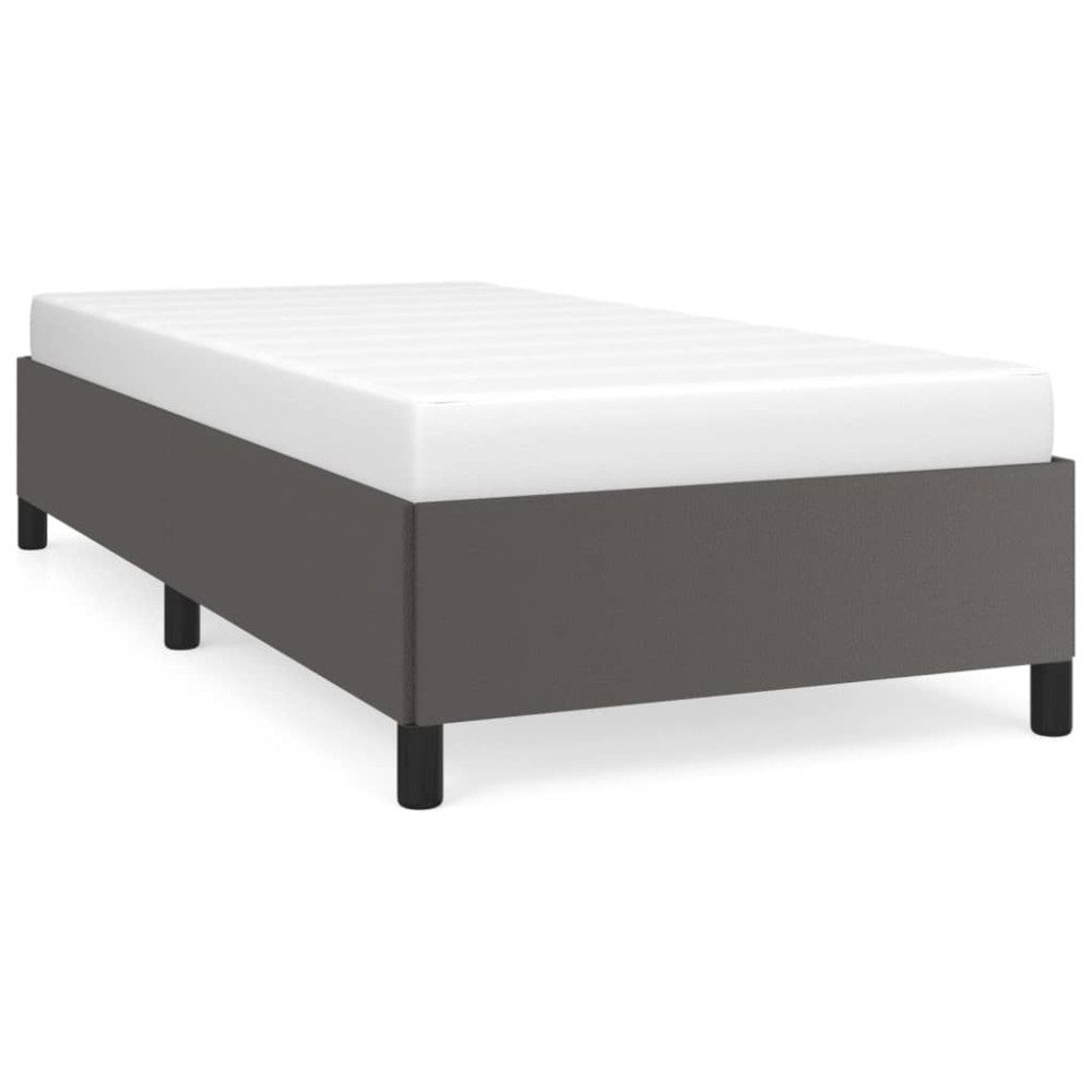Produktbild för Sängram grå 90x190 cm konstläder