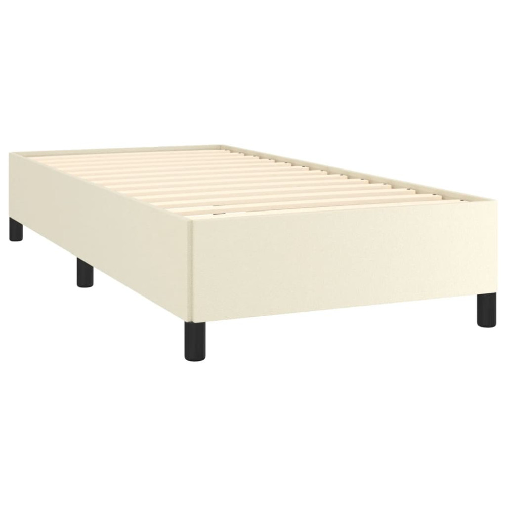 Produktbild för Sängram gräddvit 90x200 cm konstläder