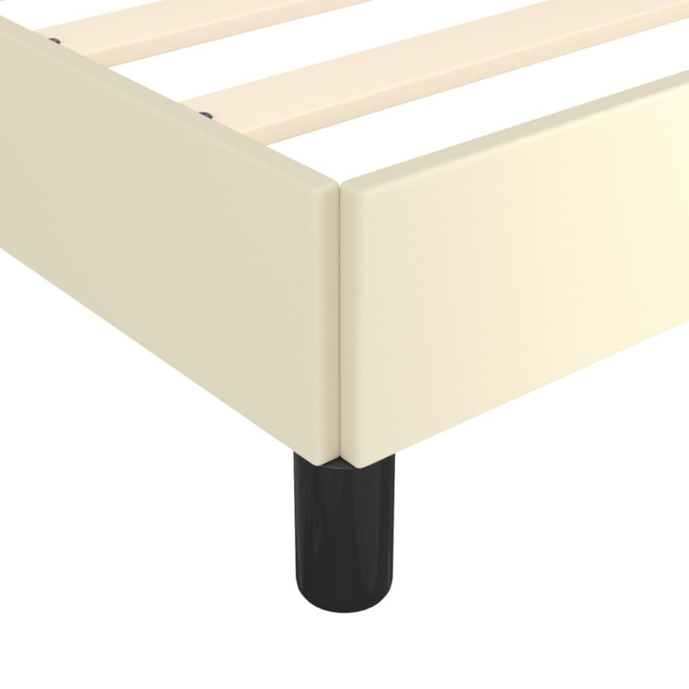 Produktbild för Sängram gräddvit 90x200 cm konstläder