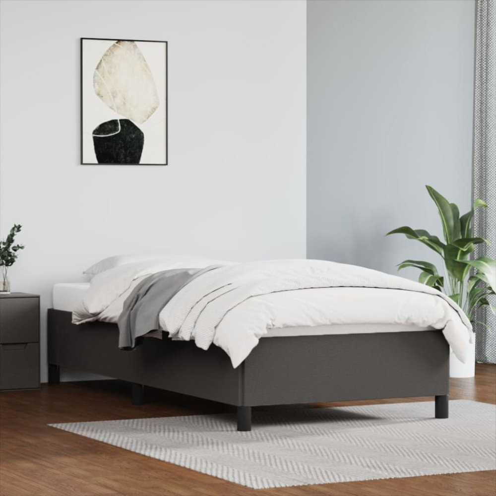 Produktbild för Sängram grå 90x200 cm konstläder