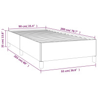 Produktbild för Sängram grå 90x200 cm konstläder