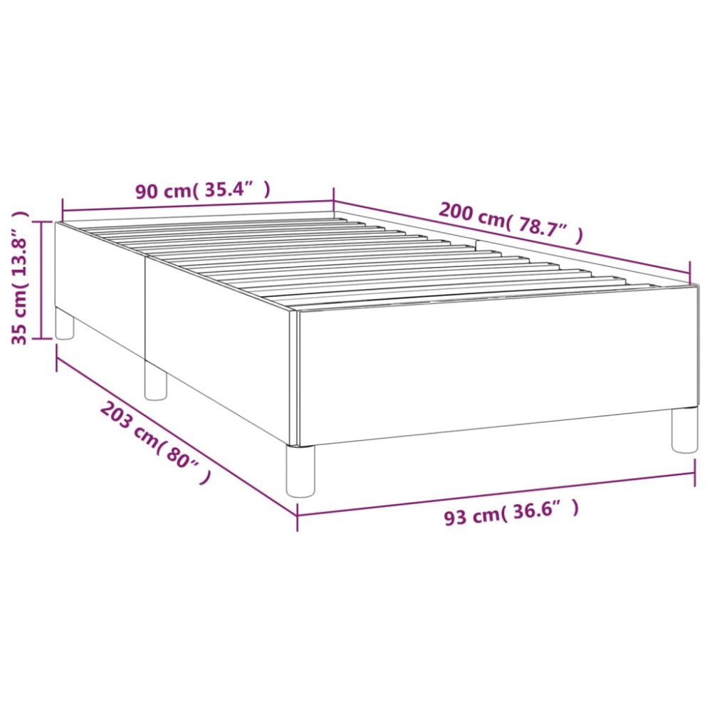 Produktbild för Sängram cappuccino 90x200 cm konstläder