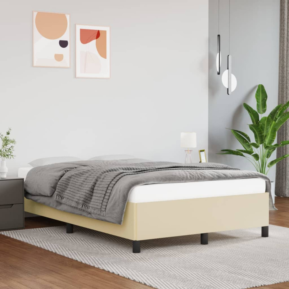 Produktbild för Sängram gräddvit 120x200 cm konstläder