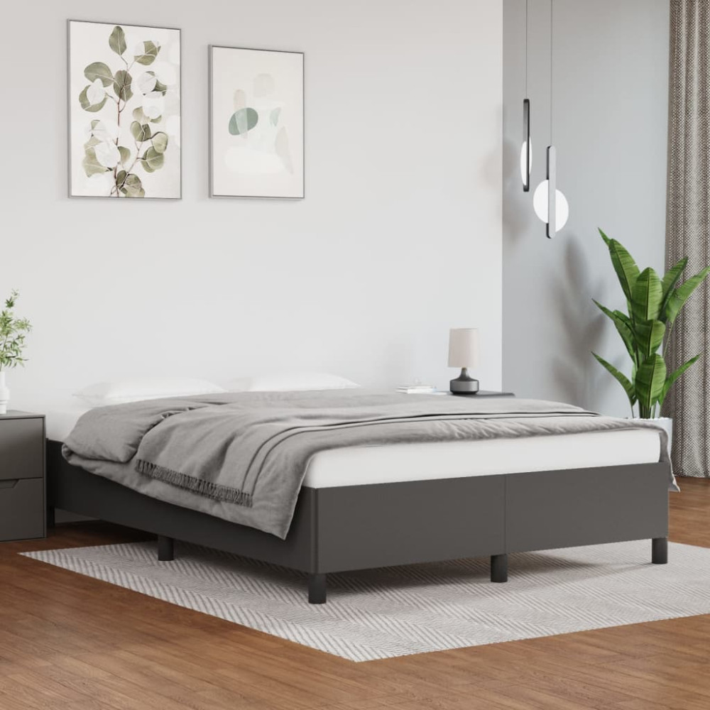 Produktbild för Sängram grå 140x200 cm konstläder