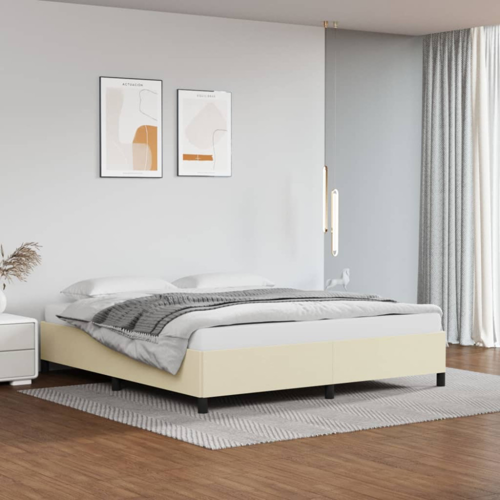 Produktbild för Sängram gräddvit 180x200 cm konstläder