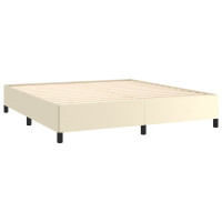 Produktbild för Sängram gräddvit 180x200 cm konstläder
