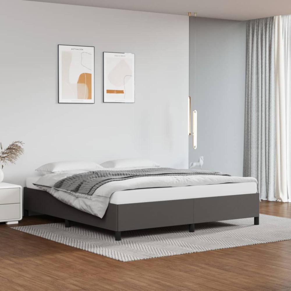 Produktbild för Sängram grå 180x200 cm konstläder
