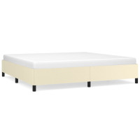Produktbild för Sängram gräddvit 200x200 cm konstläder