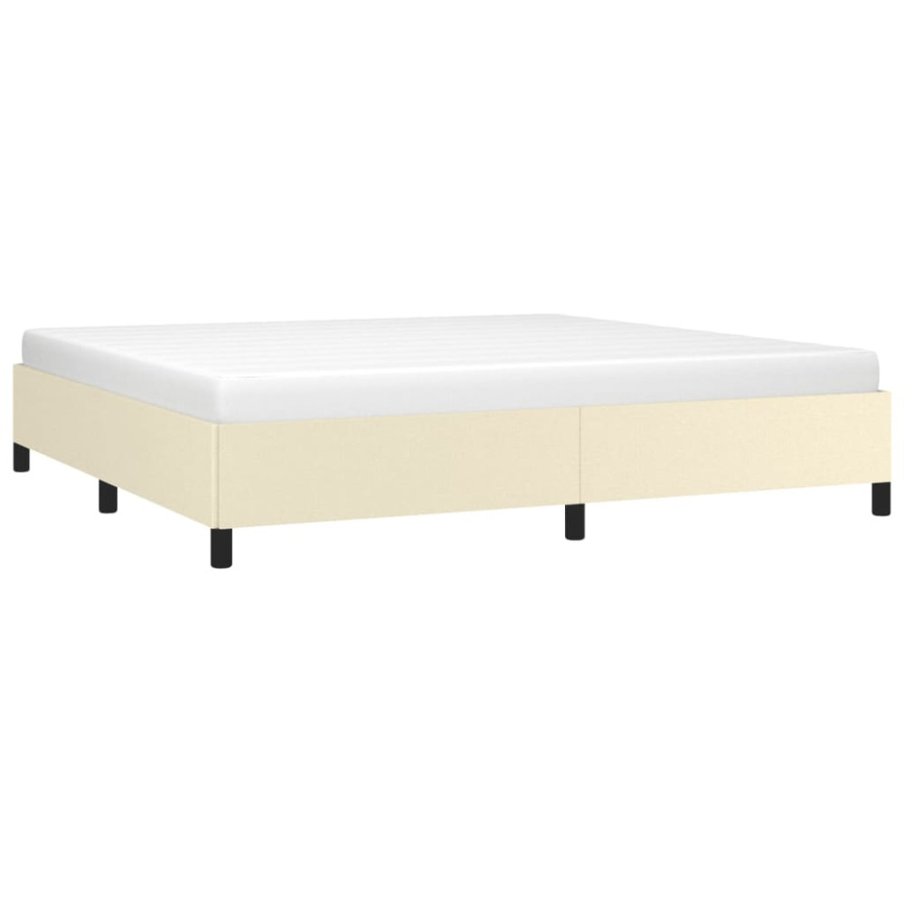 Produktbild för Sängram gräddvit 200x200 cm konstläder
