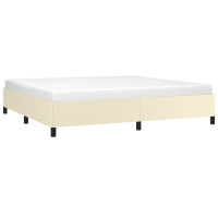 Produktbild för Sängram gräddvit 200x200 cm konstläder