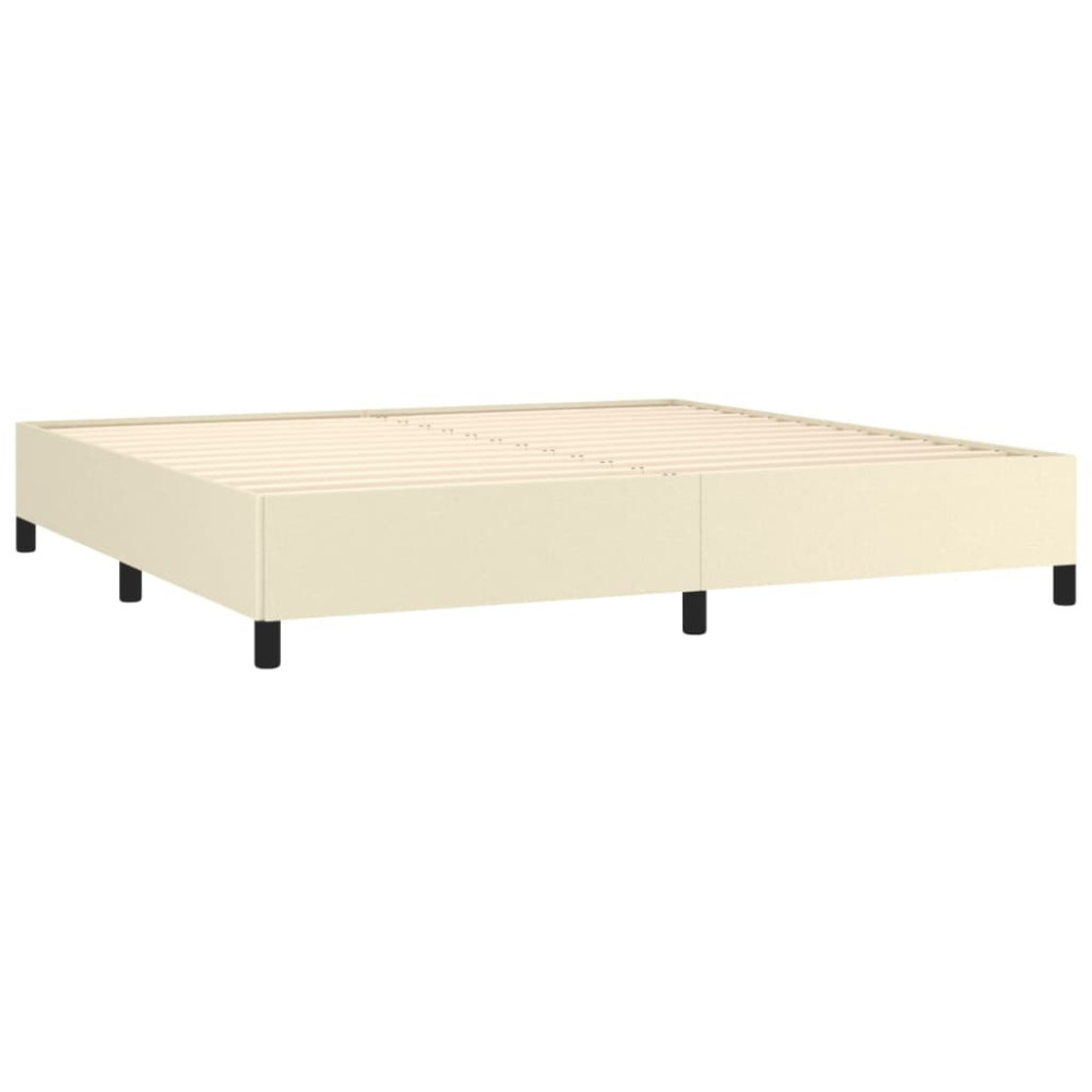 Produktbild för Sängram gräddvit 200x200 cm konstläder