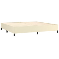 Produktbild för Sängram gräddvit 200x200 cm konstläder