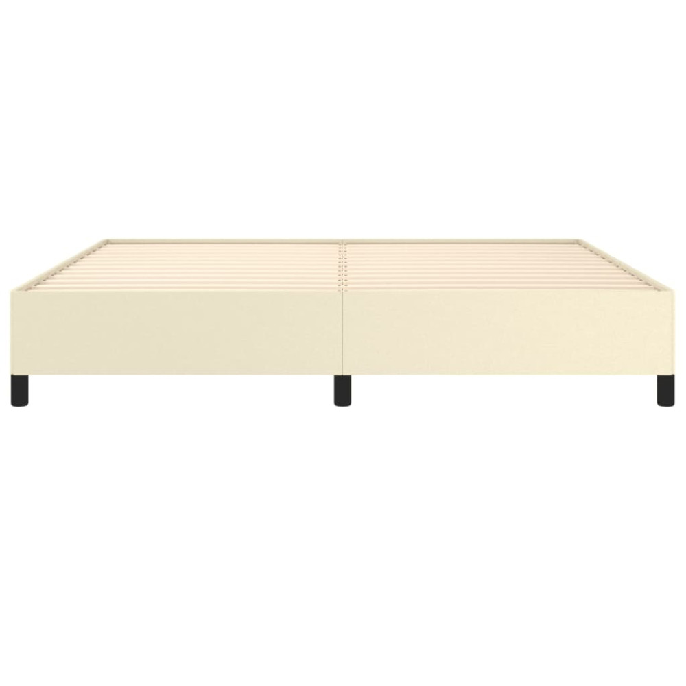Produktbild för Sängram gräddvit 200x200 cm konstläder