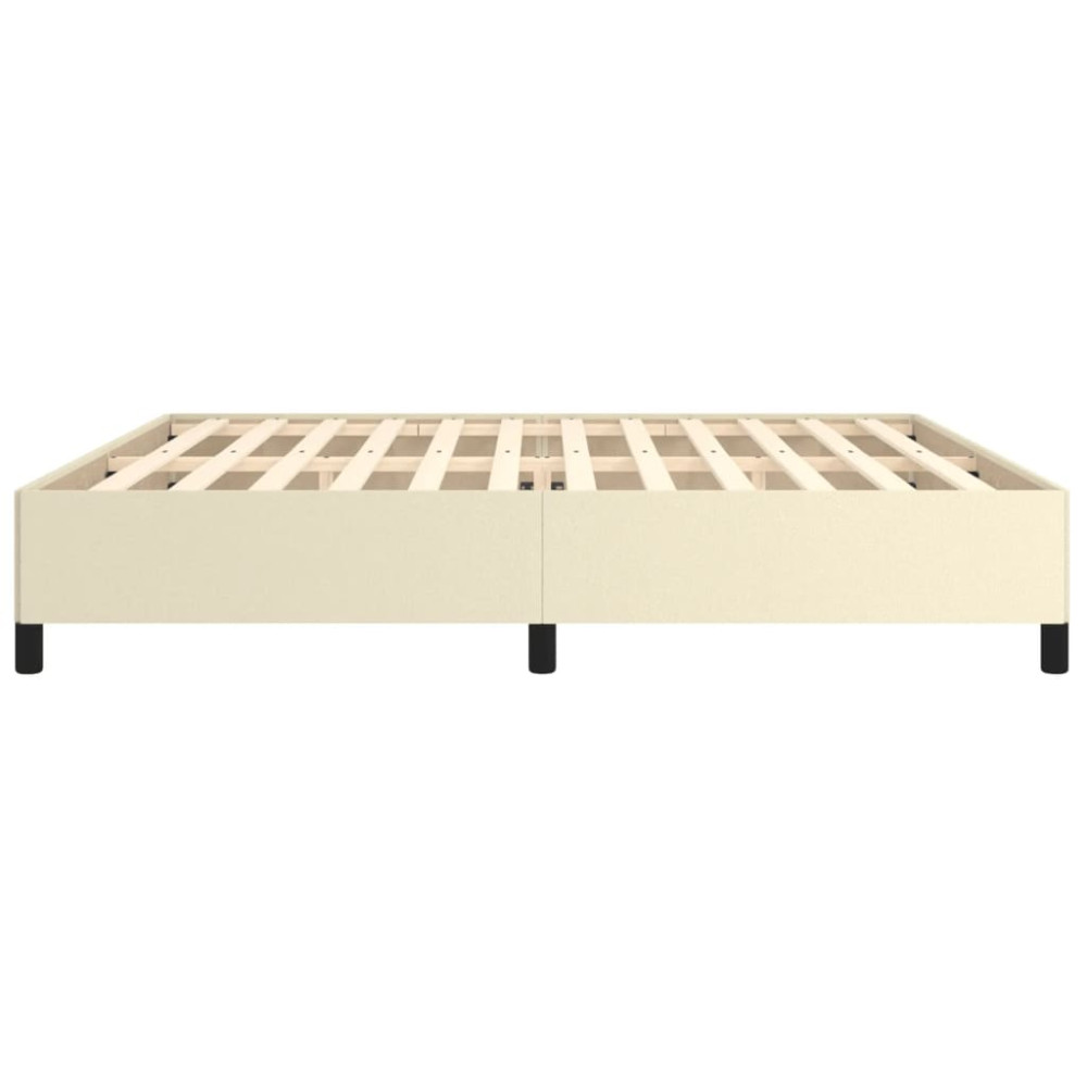 Produktbild för Sängram gräddvit 200x200 cm konstläder