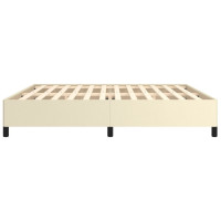 Produktbild för Sängram gräddvit 200x200 cm konstläder