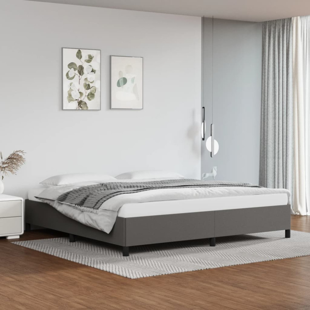 Produktbild för Sängram grå 200x200 cm konstläder