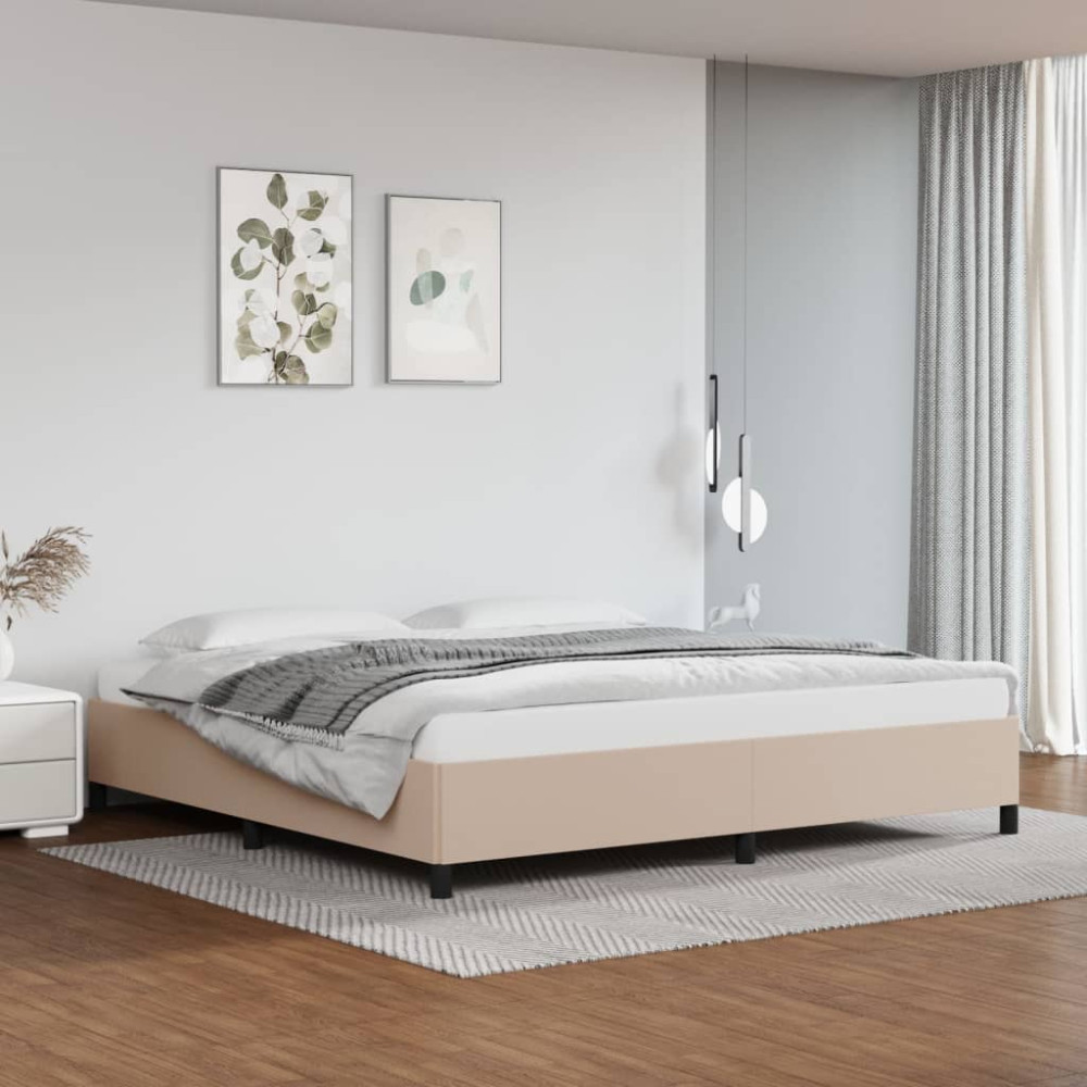 Produktbild för Sängram cappuccino 200x200 cm konstläder