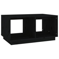 Produktbild för Soffbord svart 80x50x40 cm massivt furu
