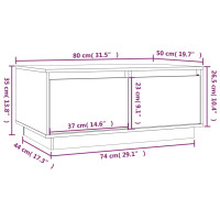 Produktbild för Soffbord 80x50x35 cm massiv furu