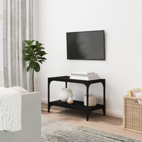 vidaXL Tv-bänk svart 60x33x41 cm Konstruerat trä och stål