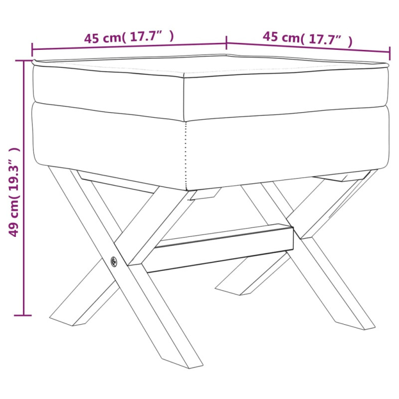 Produktbild för Förvaringspall 45x45x49 cm tyg