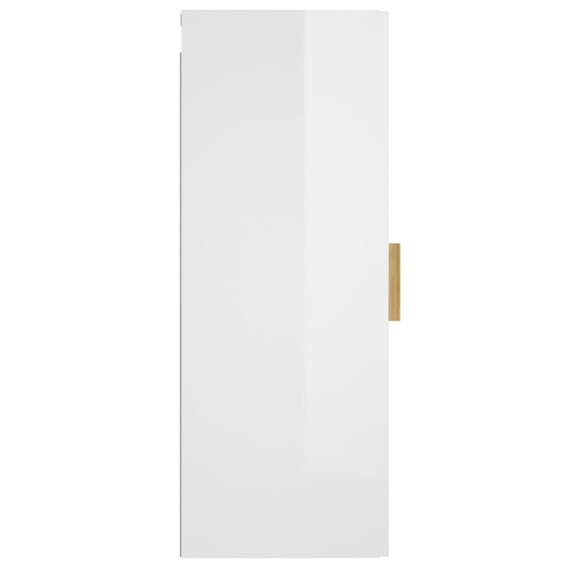 Produktbild för Väggskåp vit högglans 34,5x34x90 cm konstruerat trä