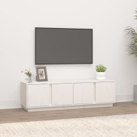 Miniatyr av produktbild för Tv-bänk vit 140x40x40 cm massiv furu
