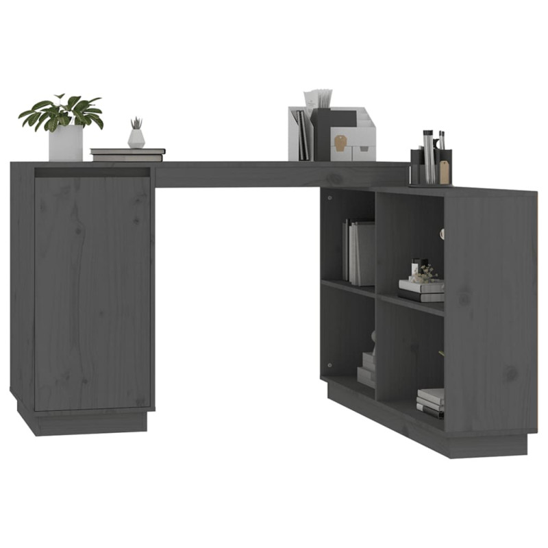 Produktbild för Skrivbord grå 110x50x75 cm massiv furu