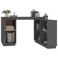 Miniatyr av produktbild för Skrivbord grå 110x50x75 cm massiv furu