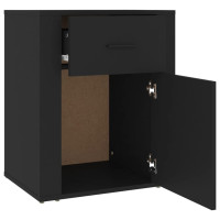 Miniatyr av produktbild för Sängbord svart 50x36x60 cm konstruerat trä
