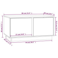 Produktbild för Soffbord vit 80x50x40 cm massivt furu