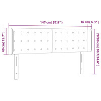 Produktbild för Sänggavel LED grå 147x16x78/88 cm konstläder
