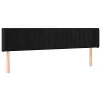 Produktbild för Sänggavel LED svart 183x16x78/88 cm sammet