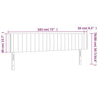 Produktbild för Sänggavel LED svart 183x16x78/88 cm sammet