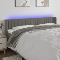 Produktbild för Sänggavel LED ljusgrå 203x16x78/88 cm sammet
