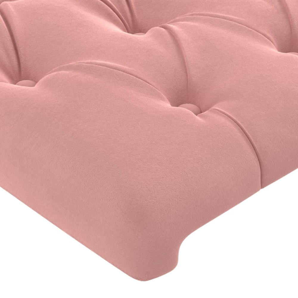 Produktbild för Sänggavel LED rosa 93x16x78/88 cm sammet